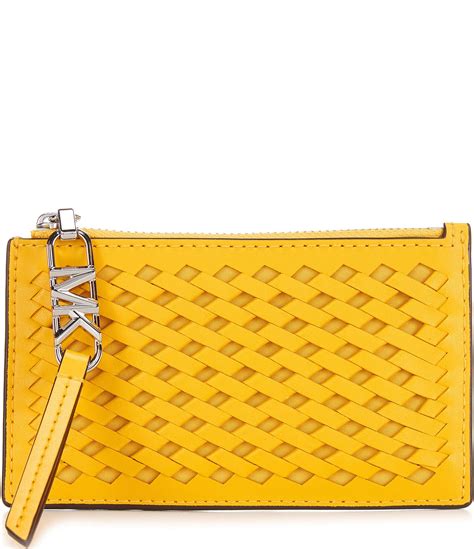 michael kors empire small card case|Empire Small Woven Leather Card Case .